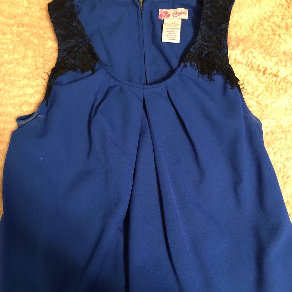 Black lace and Royal Blue business tank